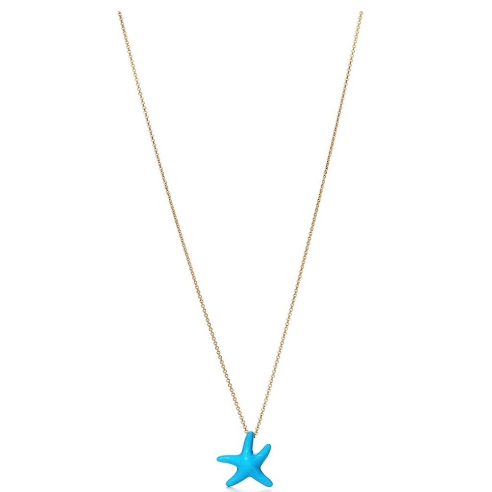 Tiffany & Co turquoise starfish necklace Elsa Peretti